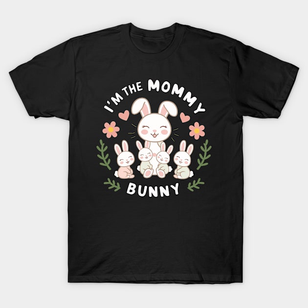 Adorable Mommy Bunny and Babies Springtime Love Design T-Shirt by Firesquare